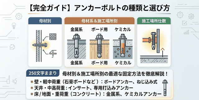 【完全ガイド】アンカーボルトの種類と選び方!