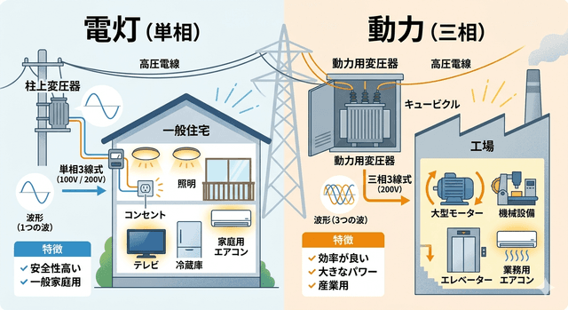電気の「電灯」と「動力」の違いとは?