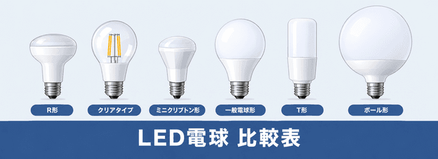 LEDランプの選び方|LED電球の種類・明るさ・口金・光色を徹底解説